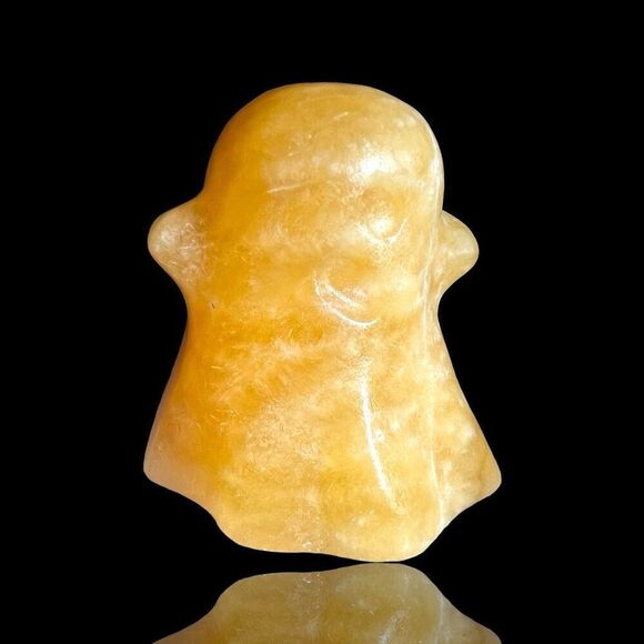 Yellow Calcite Crystal Ghost Carving‎ - Picture 13 of 13